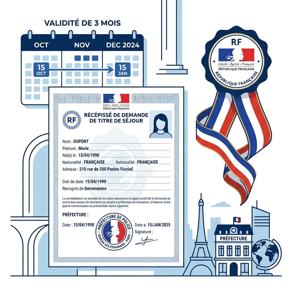 Récépissé titre de séjour durée et droits